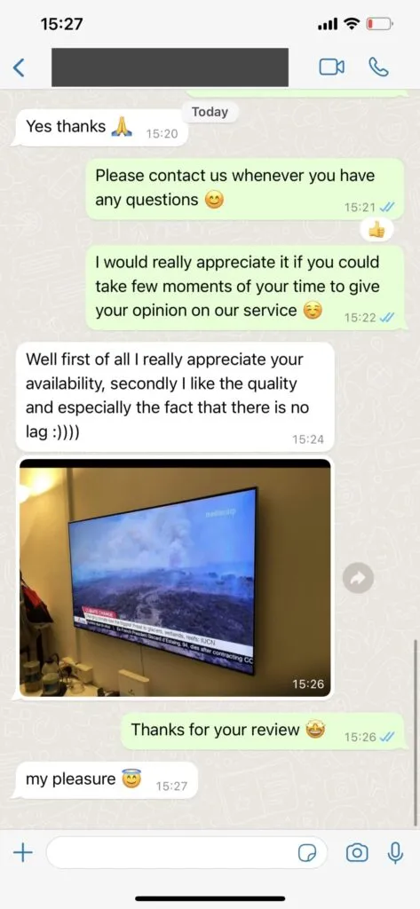 Real WhatsApp customer support conversation screenshot 2